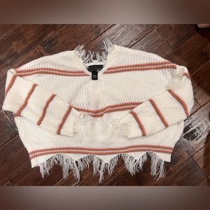 Women’s large distressed cropped sweater